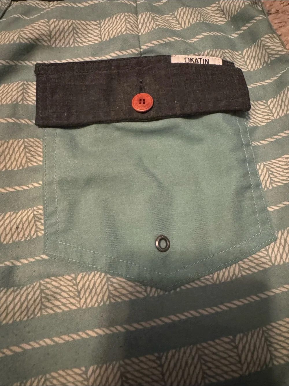 Katin Teal and White Striped Board Shorts men’s 30 waist